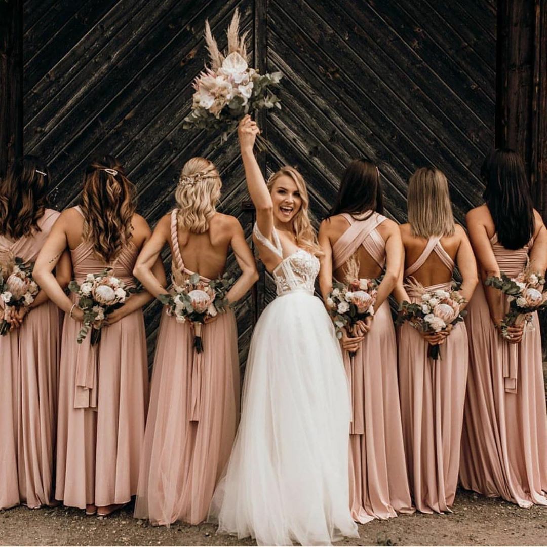 wedding dress, maid of honor, bride and happy day