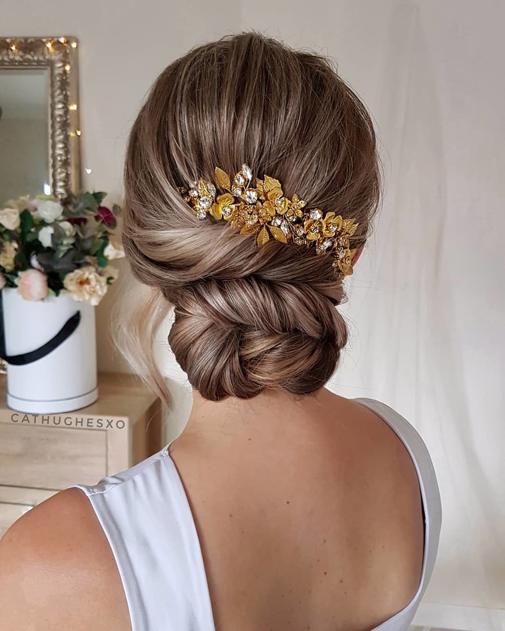 jewelry, bun and wedding hair