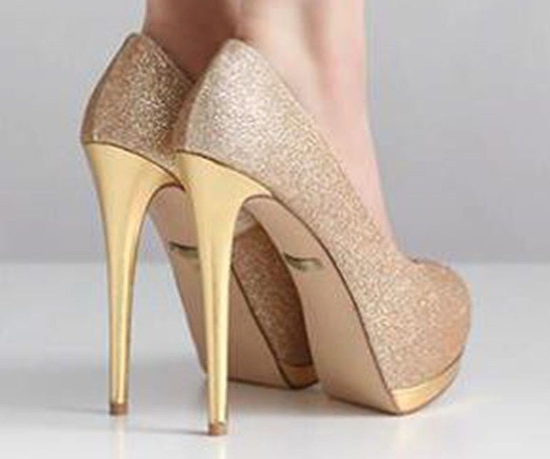 glitter, gold and wedding shoes