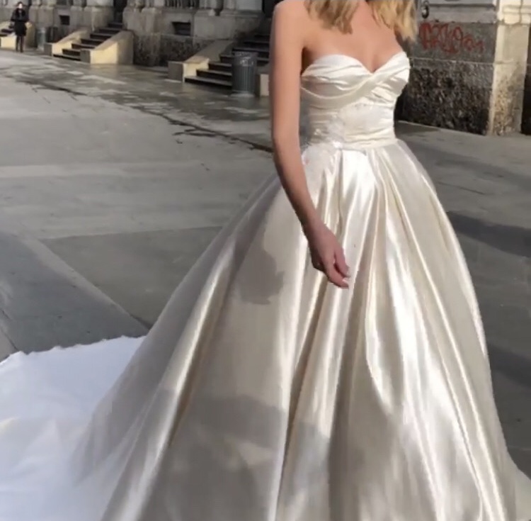 dress, wedding dress, gown and runway