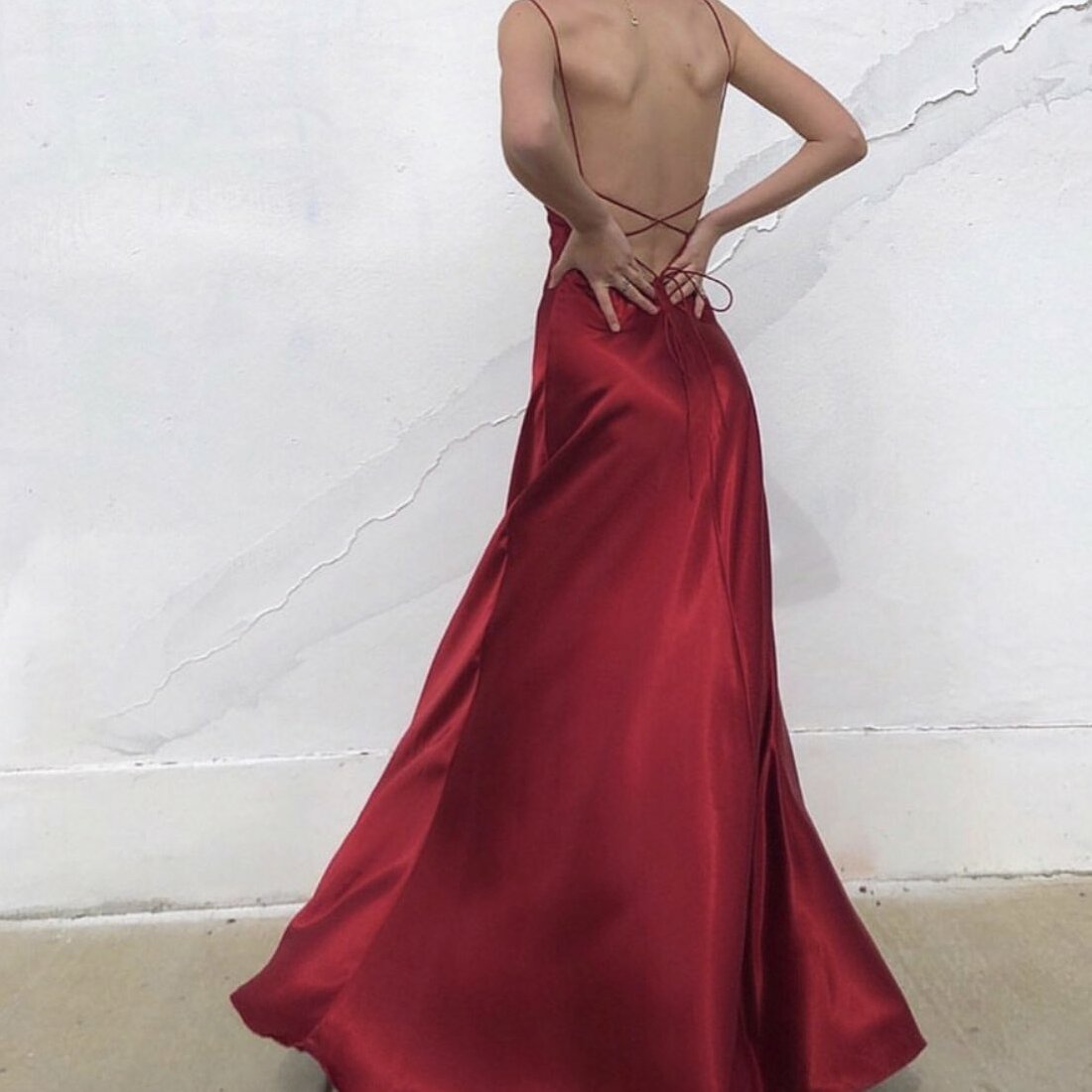 Prom, silk dress, red dress and silk