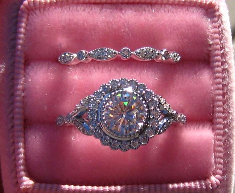 white gold ring, diamond wedding band, etsy and moissanite gold ring