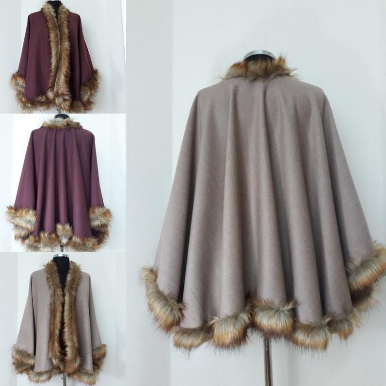winter cape, double face coat, medieval wedding and ruana wrap