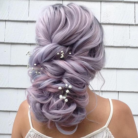 purple. wedding, hair, beautiful and style