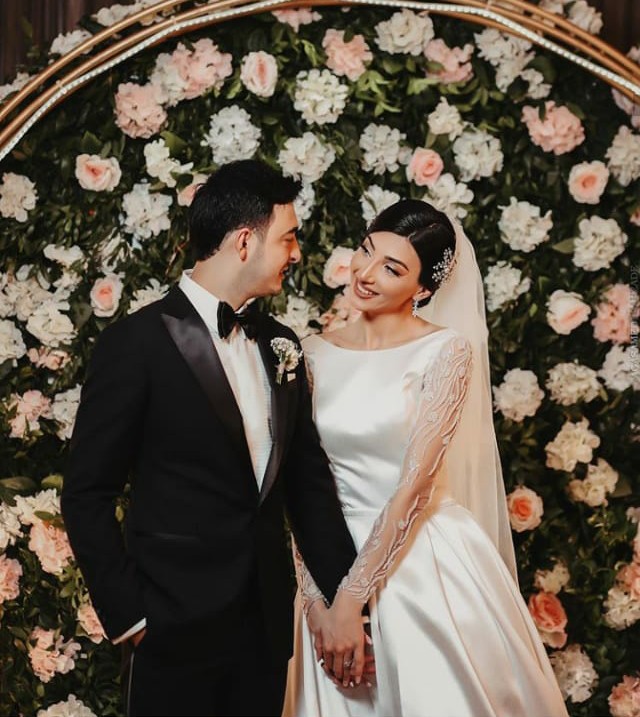 couple, hug, love and azeri wedding