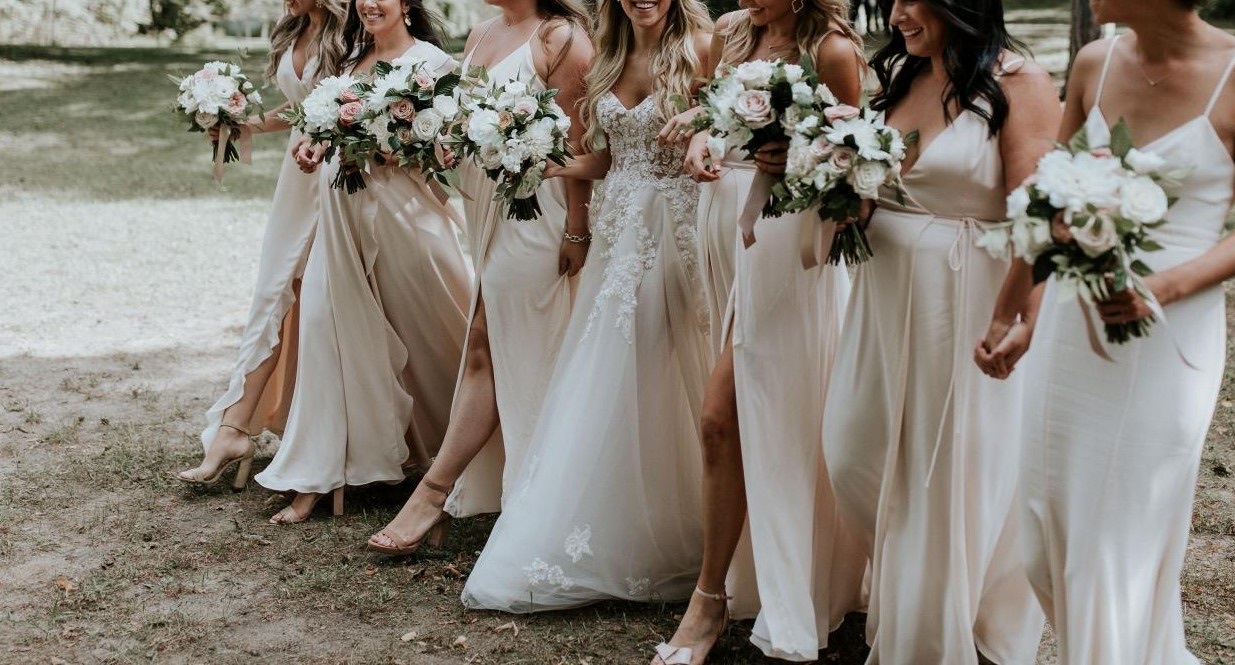 Couture, bridesmaids, groom and rings