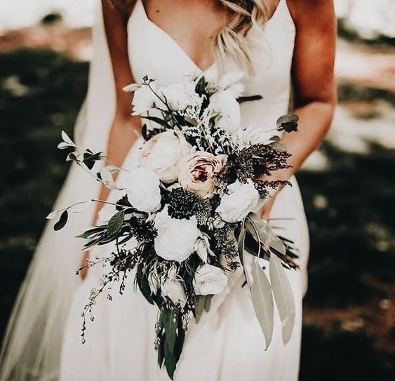 white, flowers, bride and inspiration