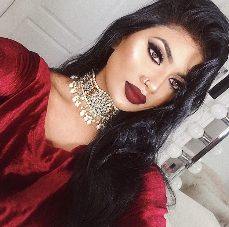 india, makeup, beautiful and red lips