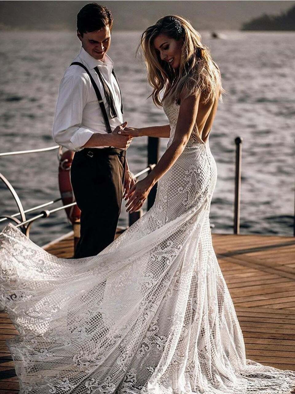 backless wedding dresses, mermaid wedding dresses, lace wedding dresses and demidress