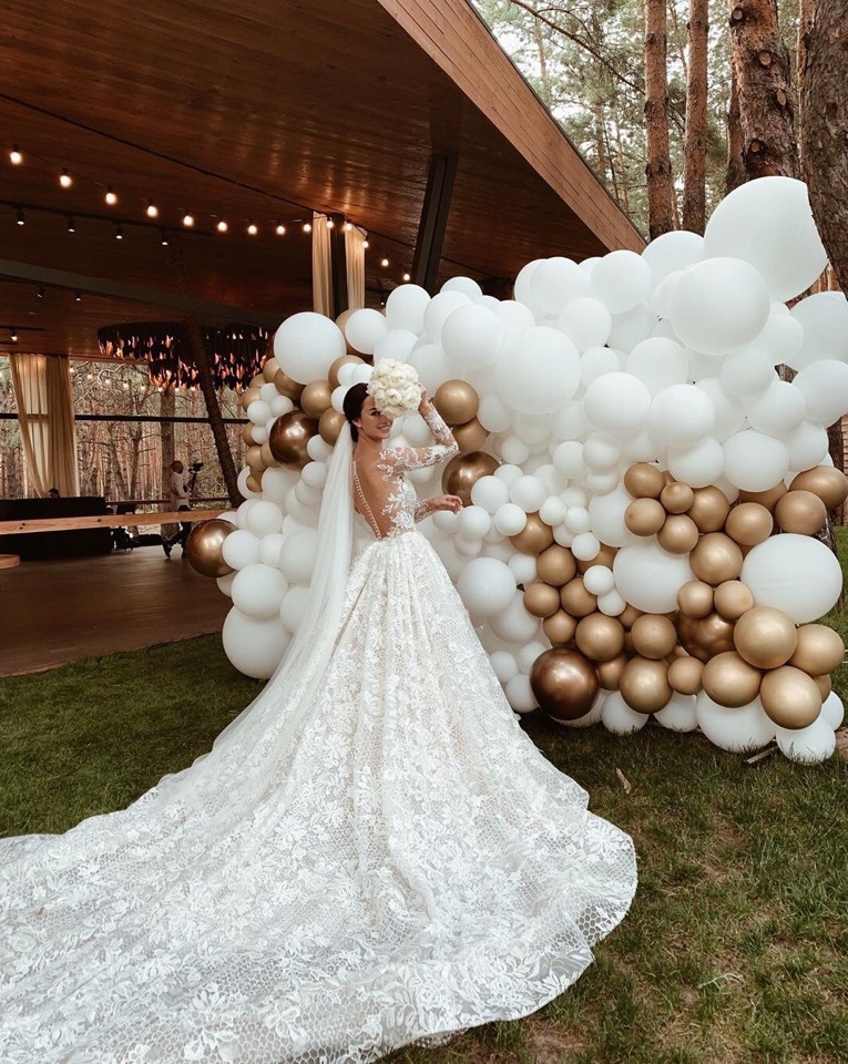 happy, bride, beautiful and dress