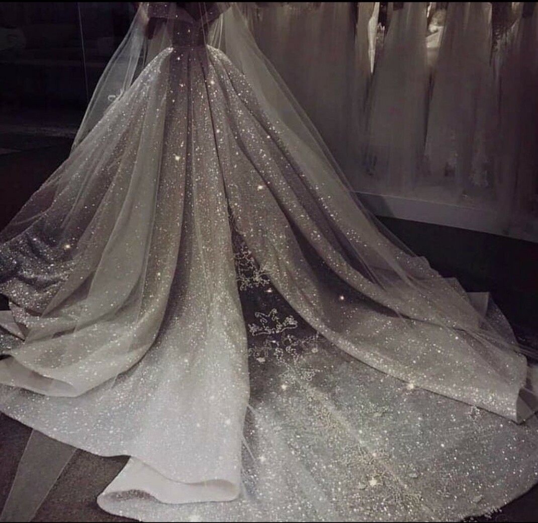 bridal, shining, dress and white