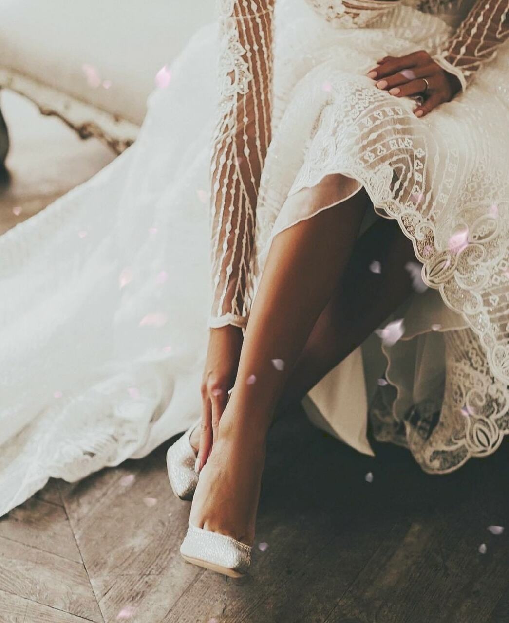shoes, double, bride and dress