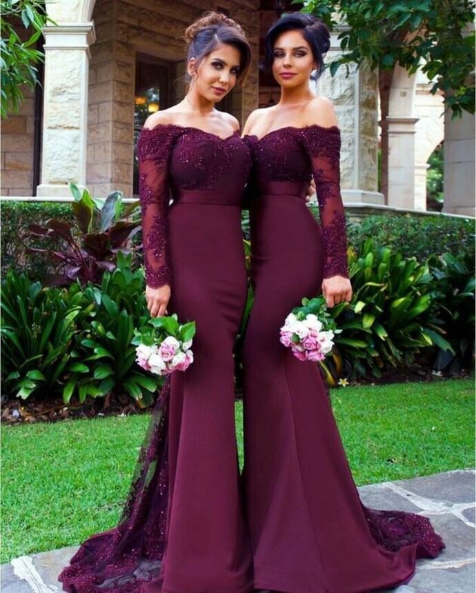 wedding party dresses and burgundy bridesmaid dress