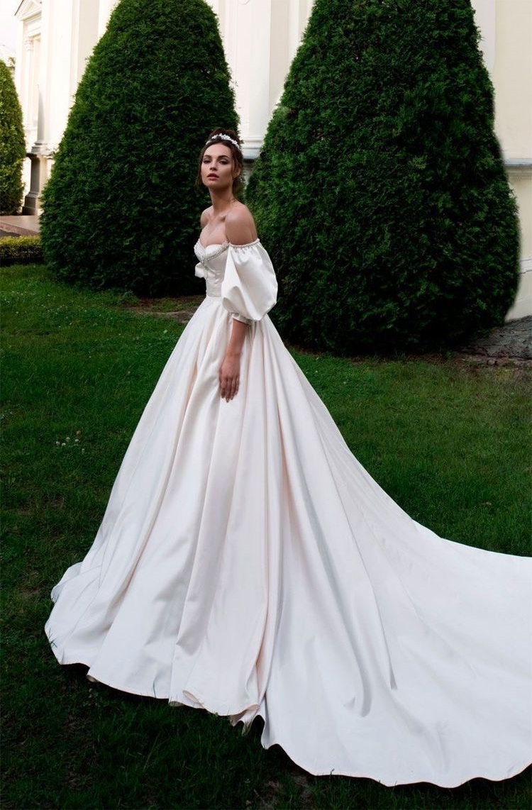 dress, look, bride and white