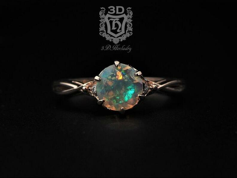 vintage ring, engagement rings, ethiopian opal ring and wedding ring