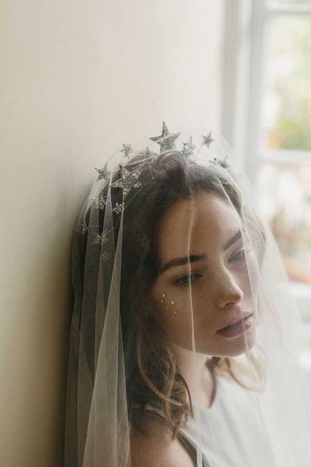 veil, stars, fashion and brown hair