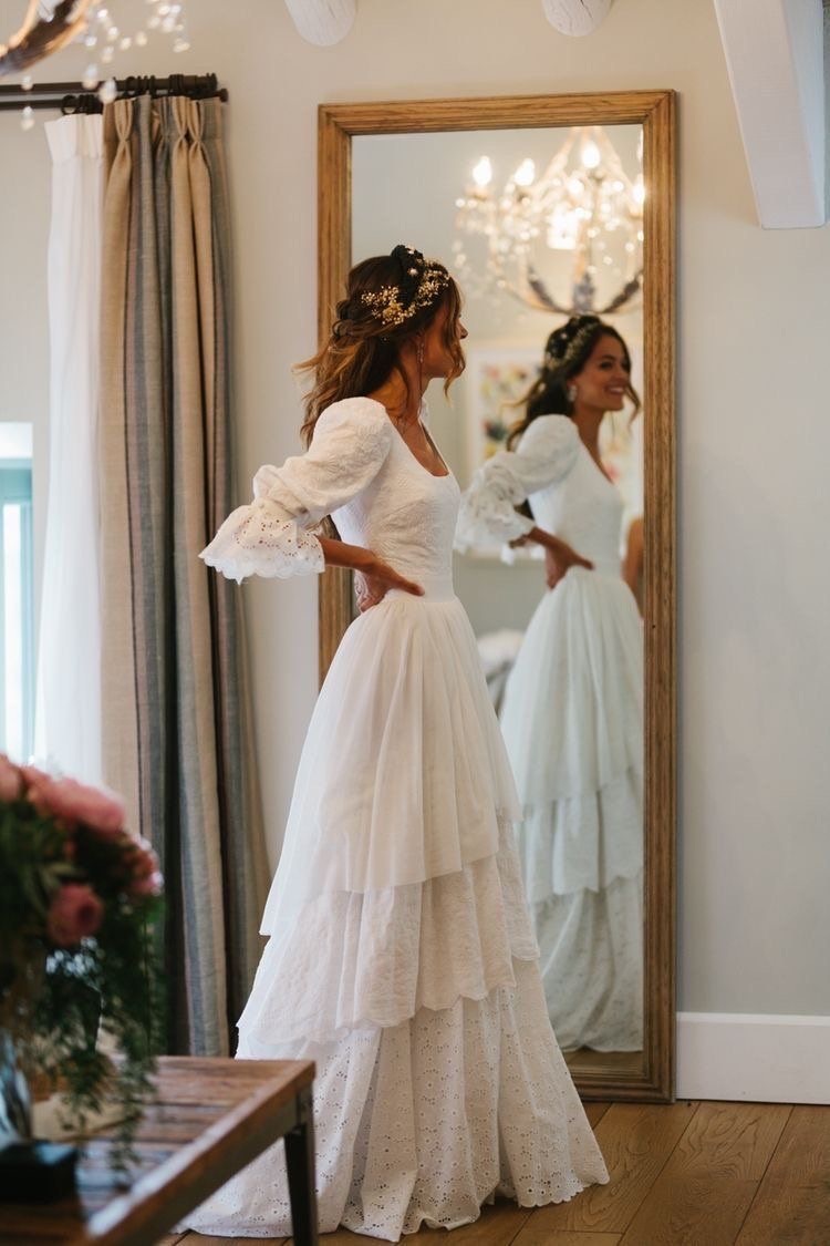bride, wedding dress, white and look