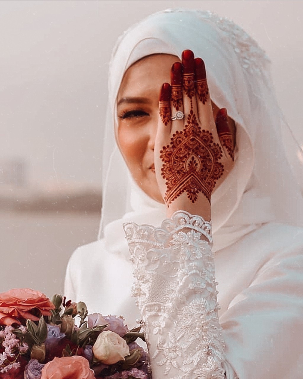 religion, bride, niqabi and henna