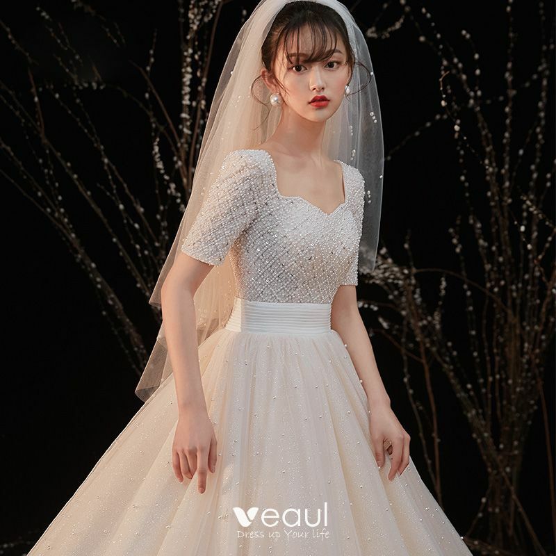 bridal gown, beading, tulle wedding gown and bridal