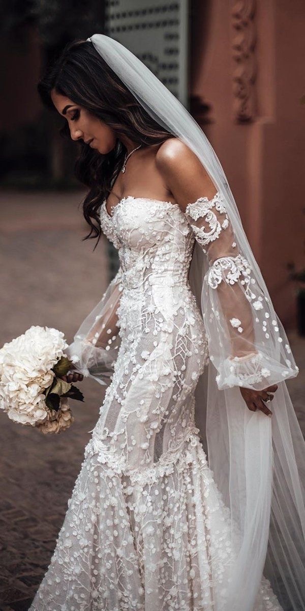 bouquet, dress, white and flowers
