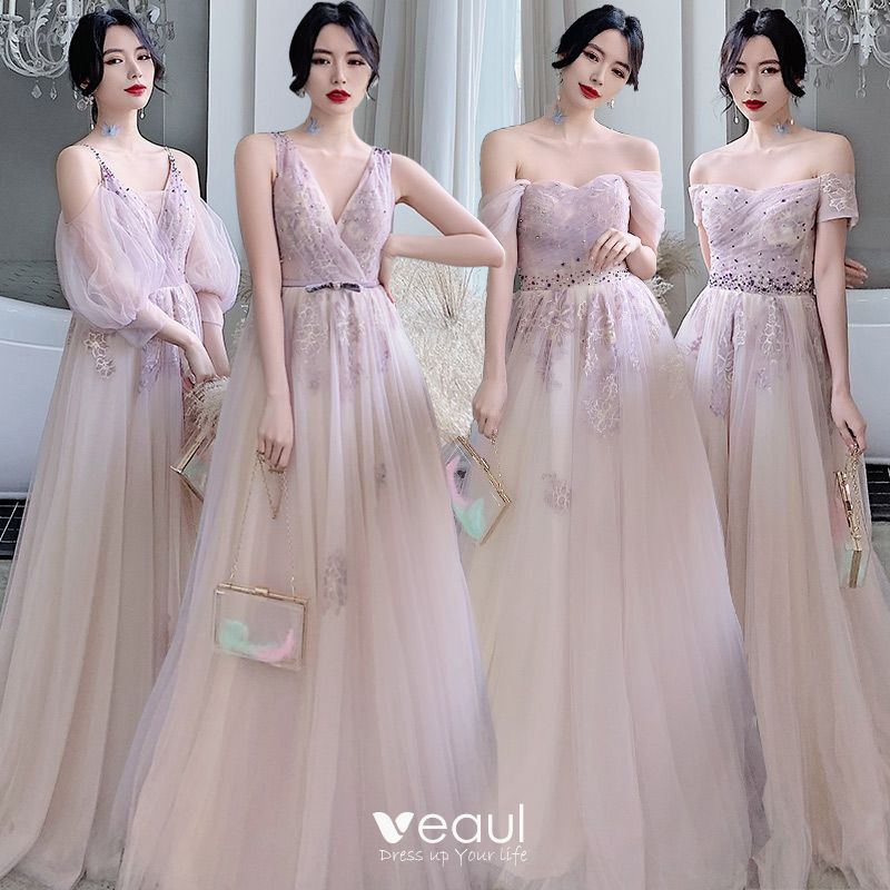 bridesmaid dress 2020, tulle dress, pink dress and long dress