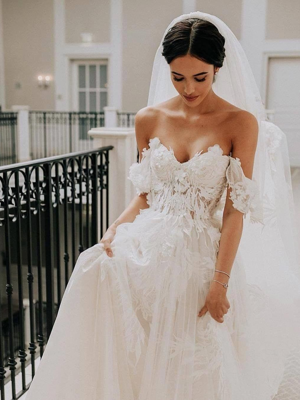 lace wedding dress, demidress, chic wedding dress and wedding dress