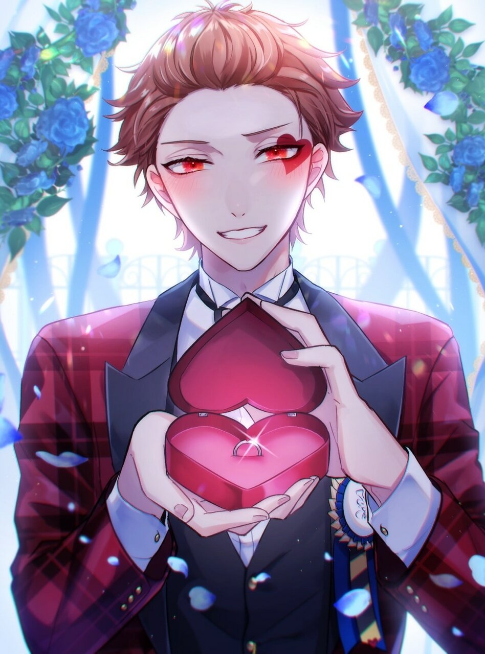 red hair, red, white and blue