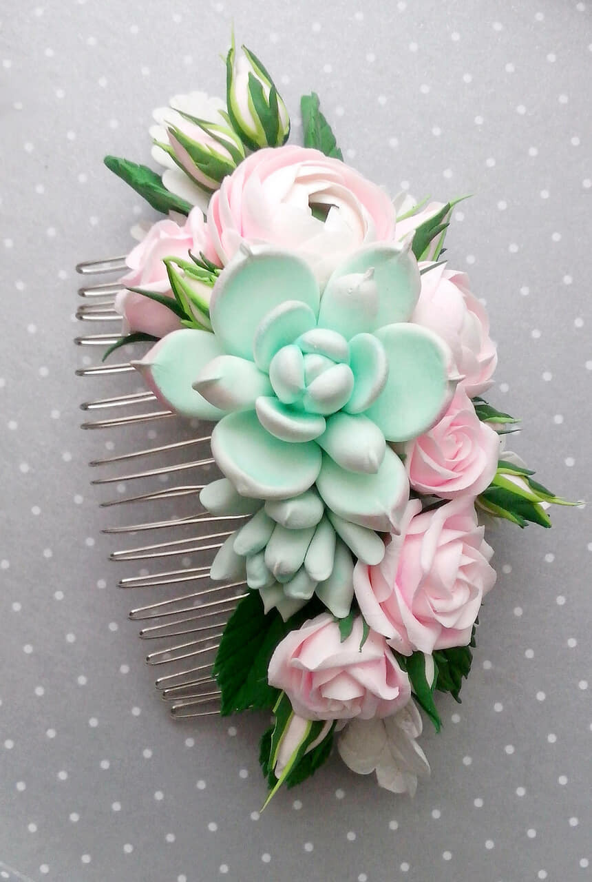 bridal, hair comb, natural and bride