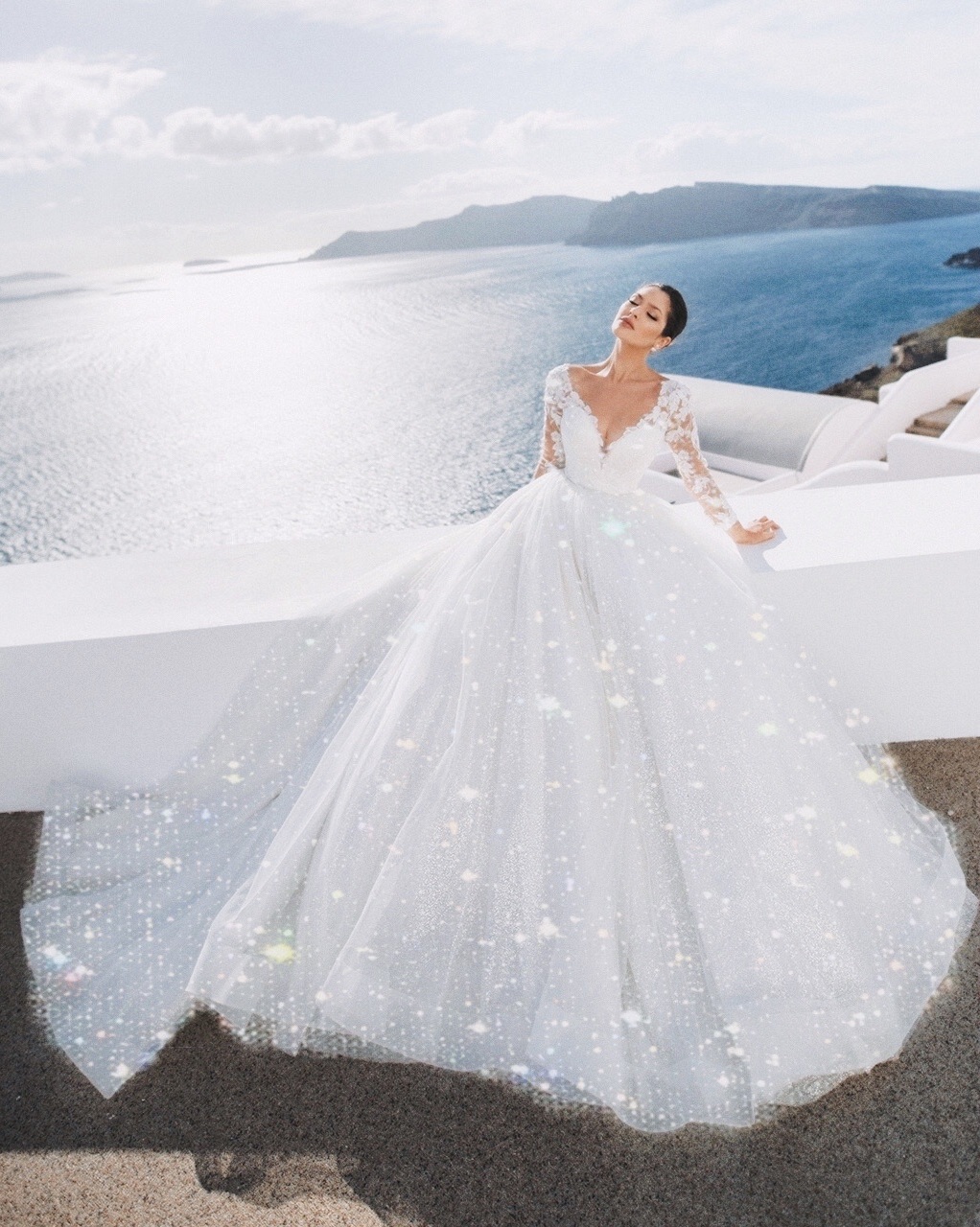 dress, beach, white and glitter