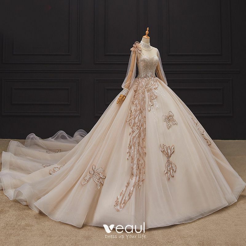 gorgeous wedding dress, bridal, high neck wedding dress and tulle wedding gown