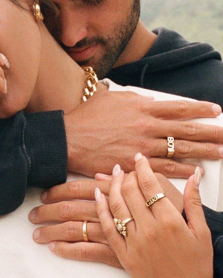 boy, bands, nails and rings