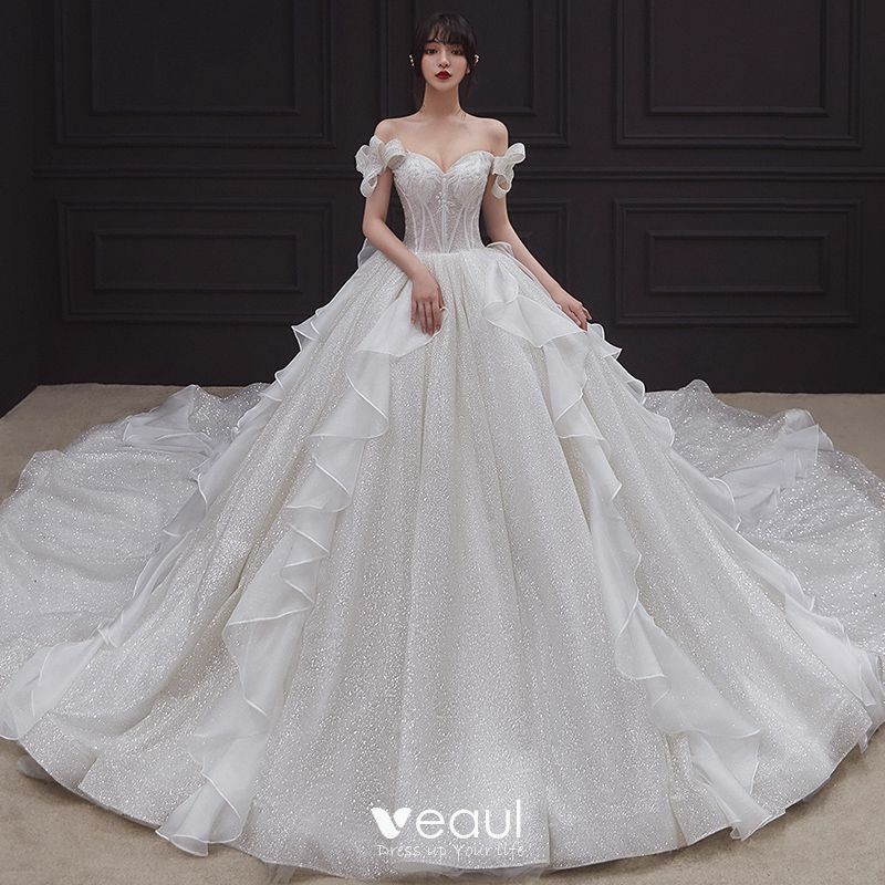 bridal gown, bridal, glitter tulle and bride