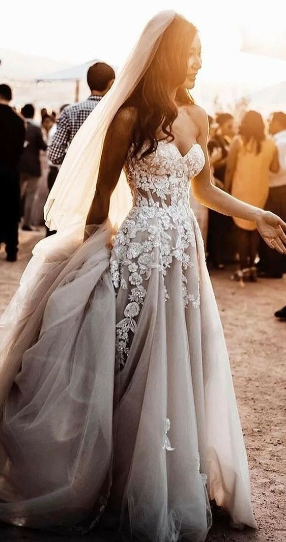 floral, beautiful, lace and dress