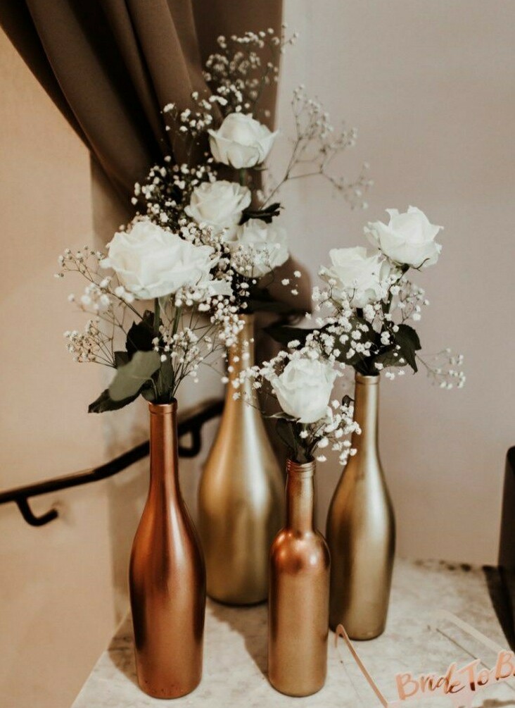 golden, rose, decorations and shimmering