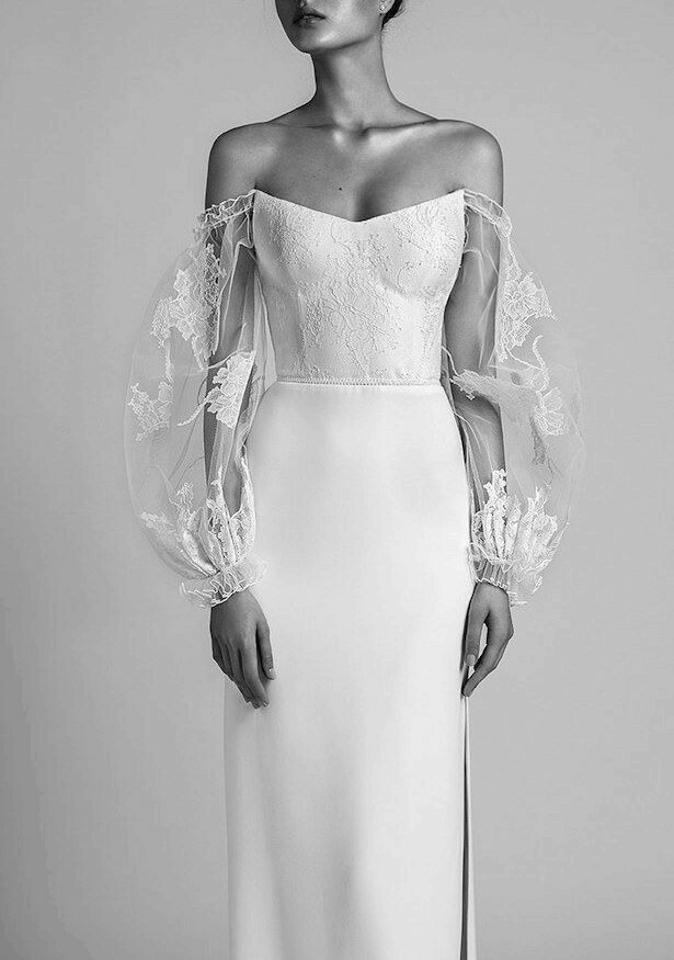 bridal, gown, fashion and black and white