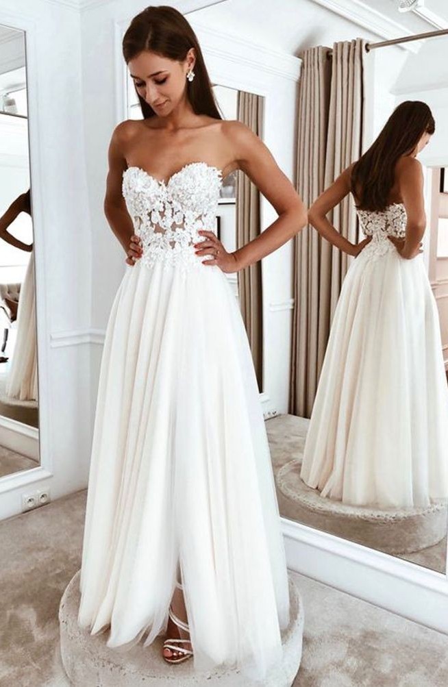 sheer, white, lace and dress