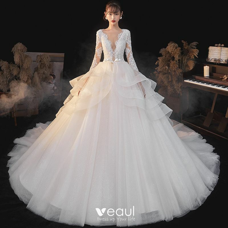 illusion wedding dress, bride, lace and bridal