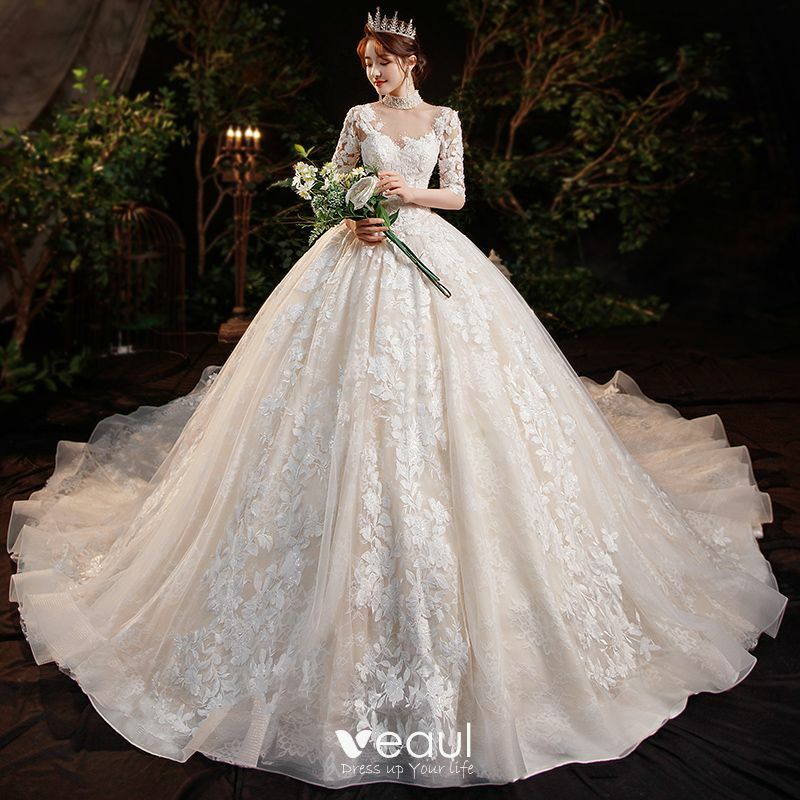 wedding dress, high neck wedding dress, girl and bridal