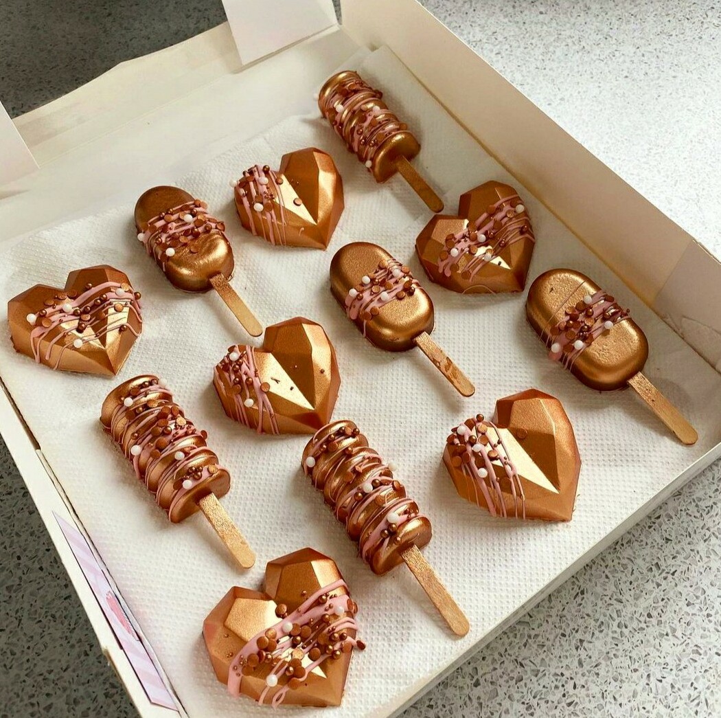 hearts, delicious, rose gold and foodie
