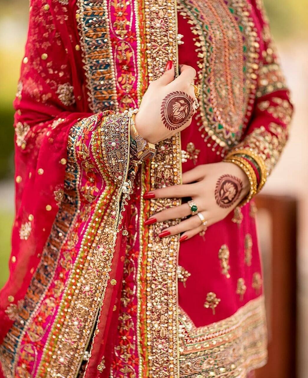 henna, bangles, red and dulhan