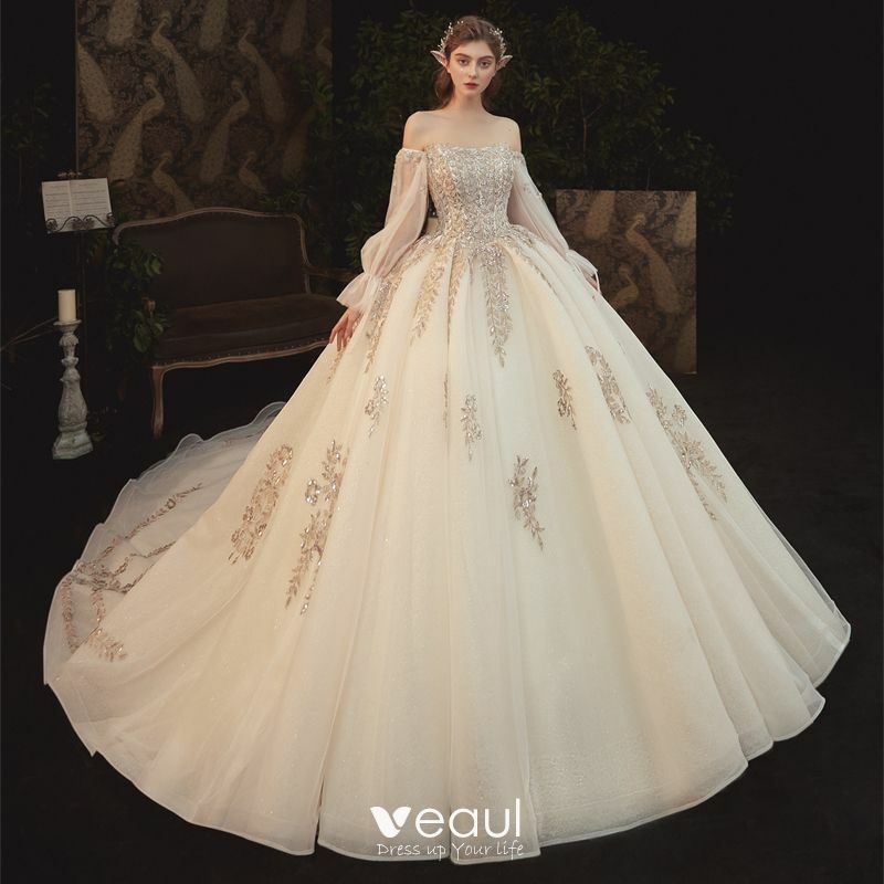 puffy sleeves, bridal gown, tulle wedding gown and wedding dress