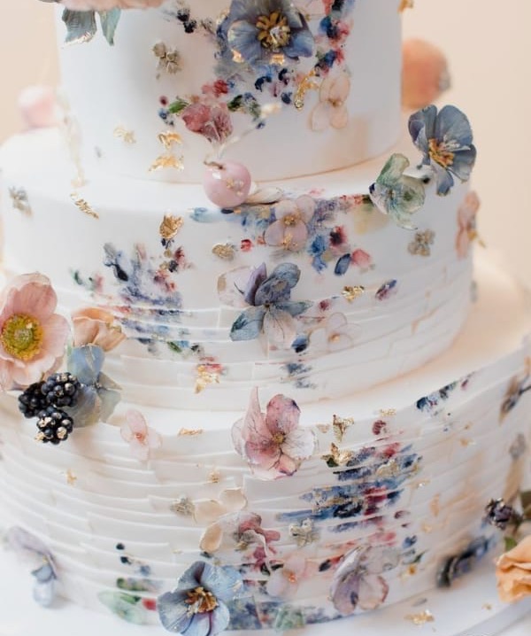 flowers, blue, food and cake