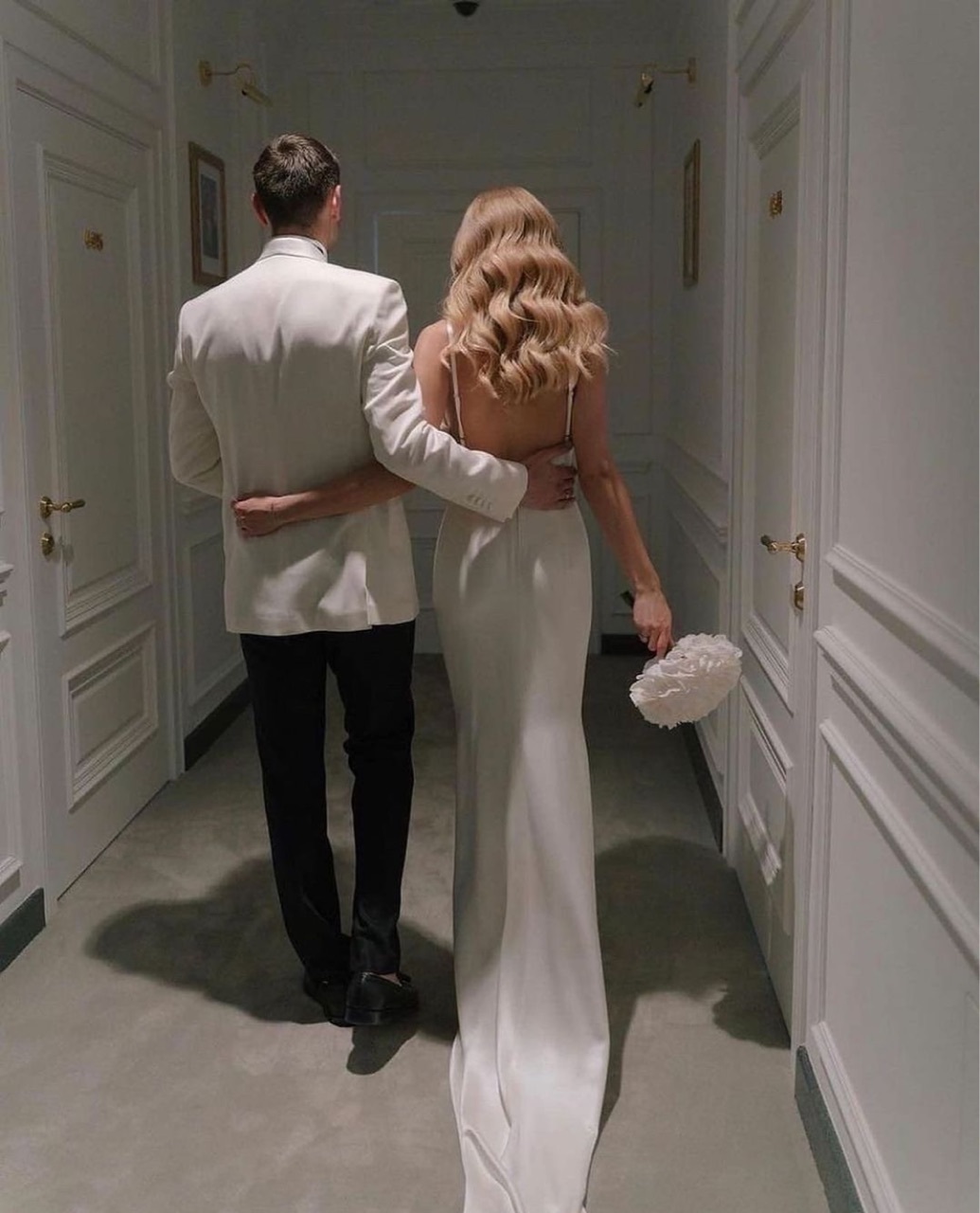 white, love, wedding dress and bouquet