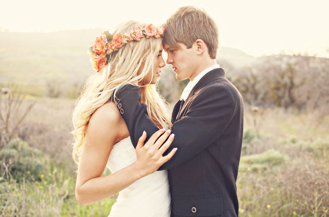 girl, nature and groom