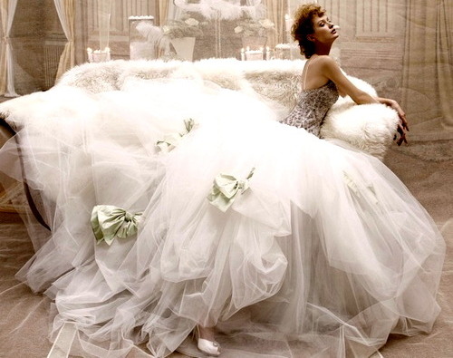 tulle, bride and fabric