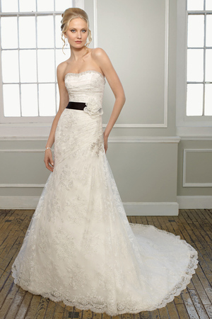 elegant, custom color and lace wedding dress