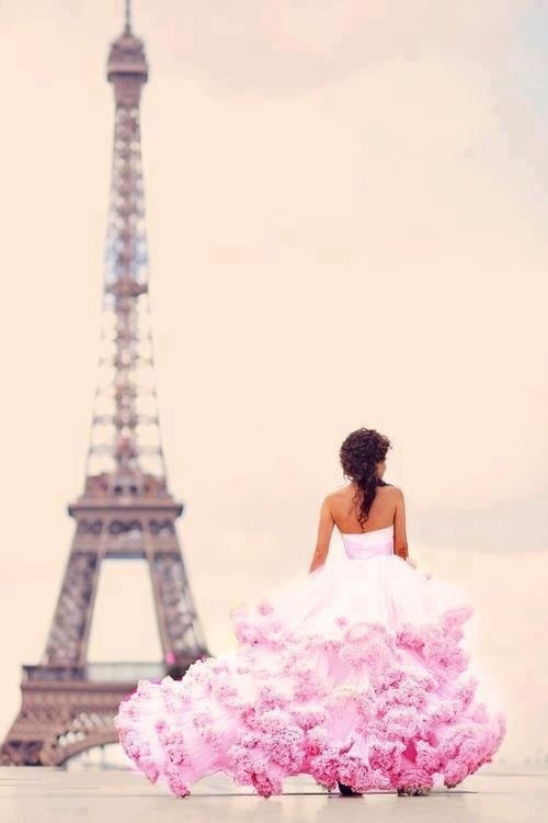 pink dress, romantic and ruffle