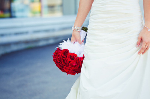roses, red and bridal flower