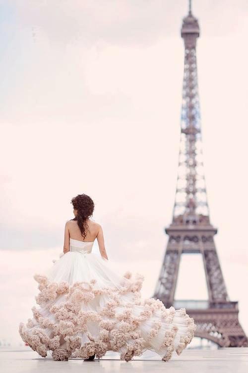 dress, luxury, dreamy and eiffeltower