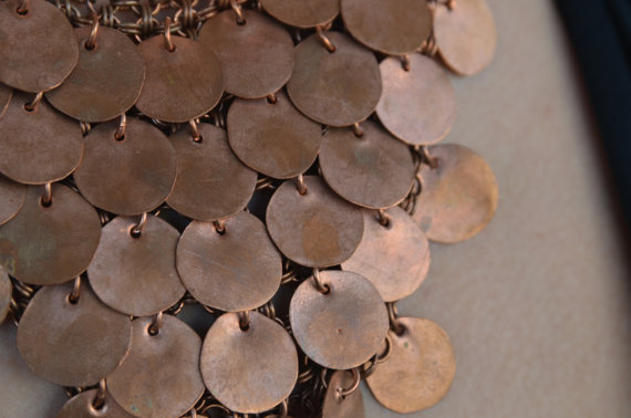 bridesmaid jewelry, ottoman style jewelry and copper wire necklace